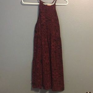 high neck paisley dress